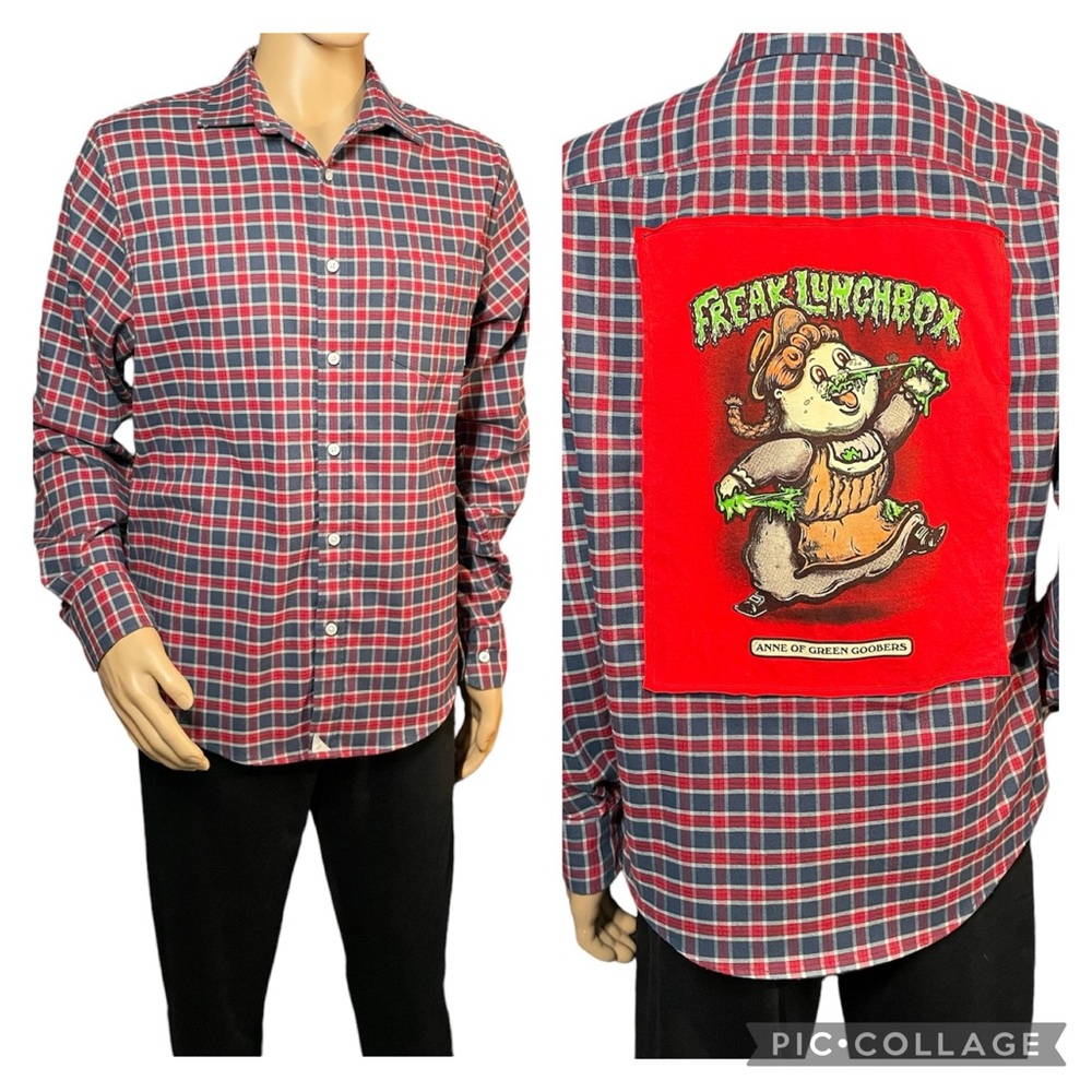 Anne of Green Goobers Custom Reworked Upcycle Plaid Shirt Size L